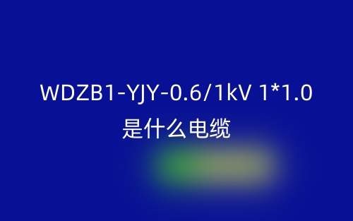 WDZB1-YJY-0.6/1kV 1*1.0是什么電纜？(圖1)