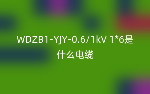 WDZB1-YJY-0.6/1kV 1*6是什么電纜？(圖1)