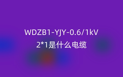 WDZB1-YJY-0.6/1kV 2*1.0是什么電纜？(圖1)