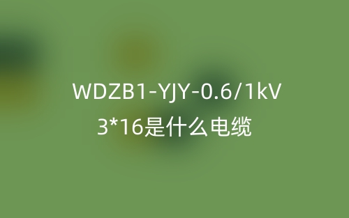 WDZB1-YJY-0.6/1kV 3*16是什么電纜？(圖1)