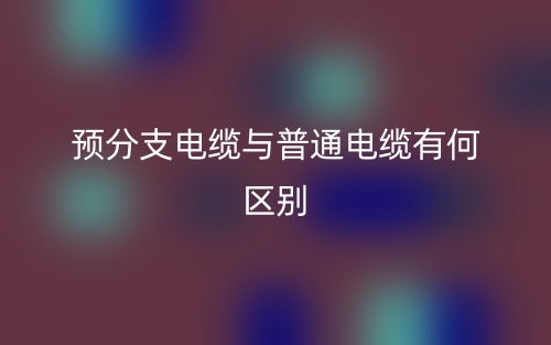 預(yù)分支電纜與普通電纜有何區(qū)別？(圖1)