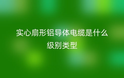 實(shí)心扇形鋁導(dǎo)體電纜是什么級(jí)別類(lèi)型？(圖1)
