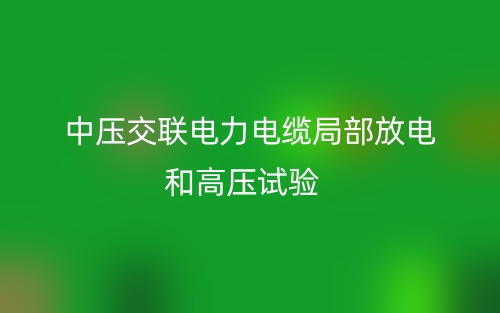 中壓交聯(lián)電力電纜局部放電和高壓試驗(yàn)(圖1)