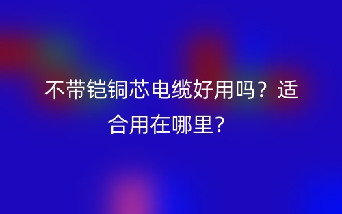 不帶鎧銅芯電纜好用嗎？適合用在哪里？(圖1)