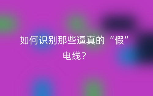 如何識(shí)別那些逼真的“假”電線？(圖1)