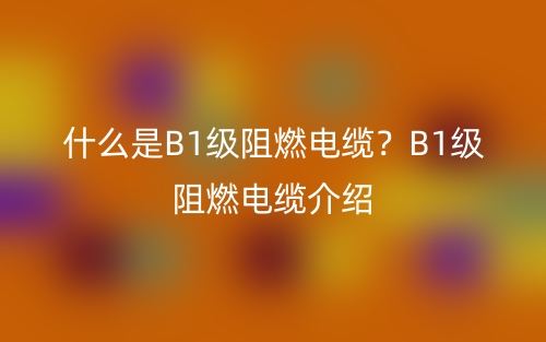 什么是B1級阻燃電纜？B1級阻燃電纜介紹(圖1)