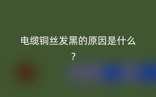 電纜銅絲發(fā)黑的原因是什么？(圖1)