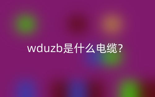 wduzb是什么電纜？(圖1)