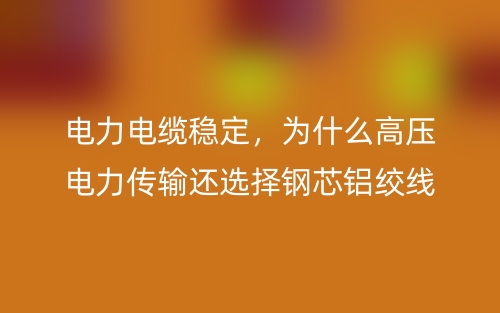 電力電纜穩(wěn)定，為什么高壓電力傳輸還選擇鋼芯鋁絞線？(圖1)