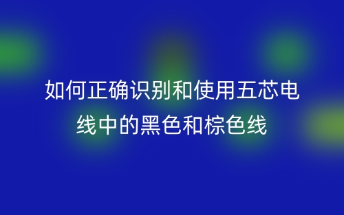 如何正確識(shí)別和使用五芯電線中的黑色和棕色線(圖1)