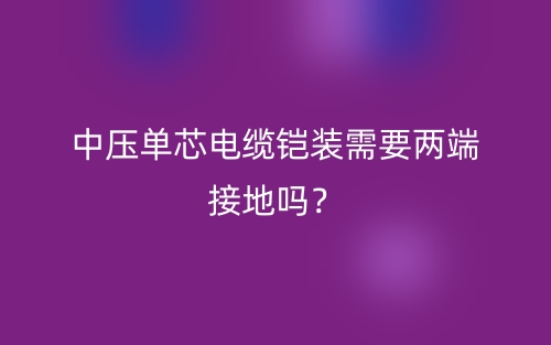 中壓?jiǎn)涡倦娎|鎧裝需要兩端接地嗎？(圖1)