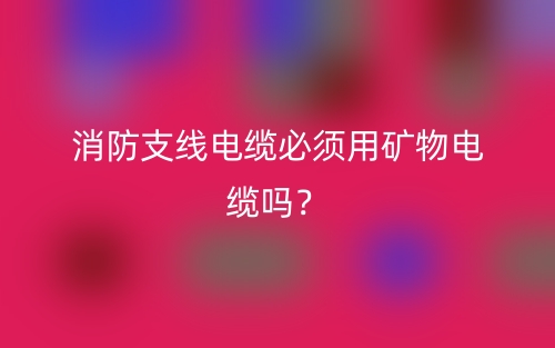 消防支線電纜必須用礦物電纜嗎？(圖1)